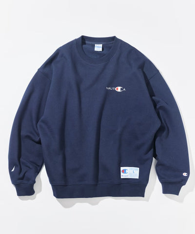 Champion × NAUTICA／日本聯名限定 刺繡刷毛 圓領衫