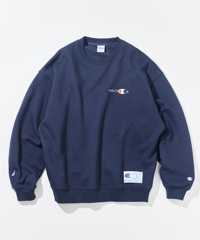 Champion × NAUTICA／日本聯名限定 刺繡刷毛 圓領衫