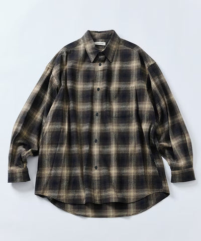 FREAK'S STORE / 寬鬆 漸層格紋 法蘭絨 長袖襯衫