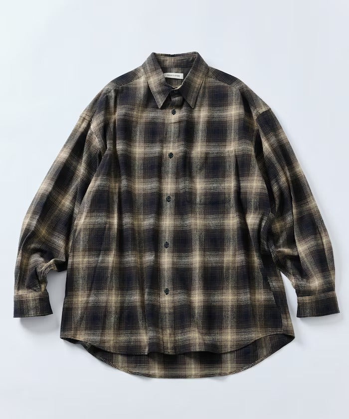 FREAK'S STORE / 寬鬆 漸層格紋 法蘭絨 長袖襯衫