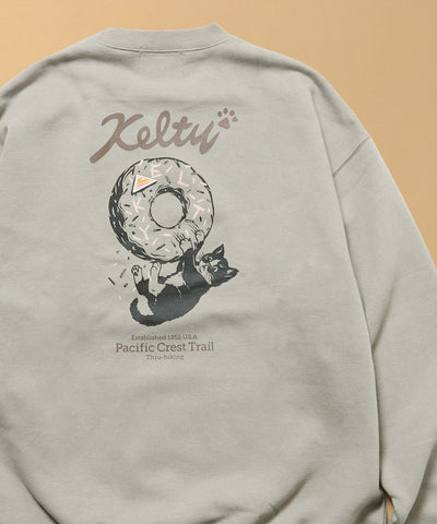 KELTY × FREAK'S STORE / 甜甜圈黑貓印花 圓領衫（日本聯名限定）