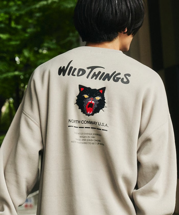 WILD THINGS×FREAK'S STORE / 貓咪圖騰圓領衫（日本聯名限定）