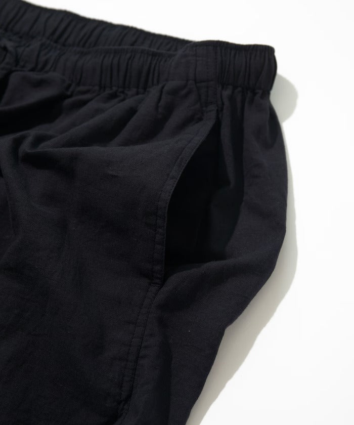 CAHLUMN Cotton Linen Cropped Easy Pant / 棉麻七分鬆緊工裝褲