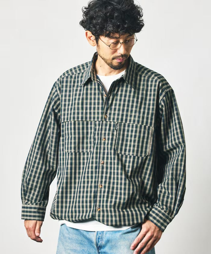 Foxfire × FREAK'S STORE／格紋口袋長袖釣魚襯衫（日本聯名限定）