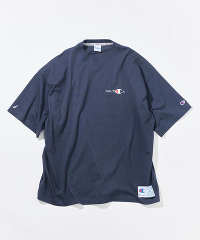 Champion × NAUTICA／日本聯名限定 刺繡厚磅圓領T恤