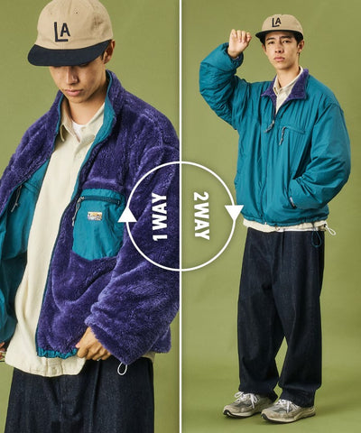 FREAK'S STORE / 雙面穿尼龍刷毛短版外套