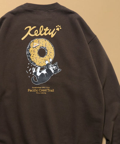 KELTY × FREAK'S STORE / 甜甜圈黑貓印花 圓領衫（日本聯名限定）