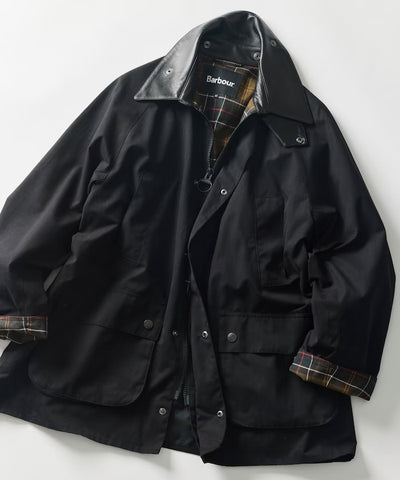 Barbour × Firsthand／別注羊皮革領寬版袖BEDALE騎士外套