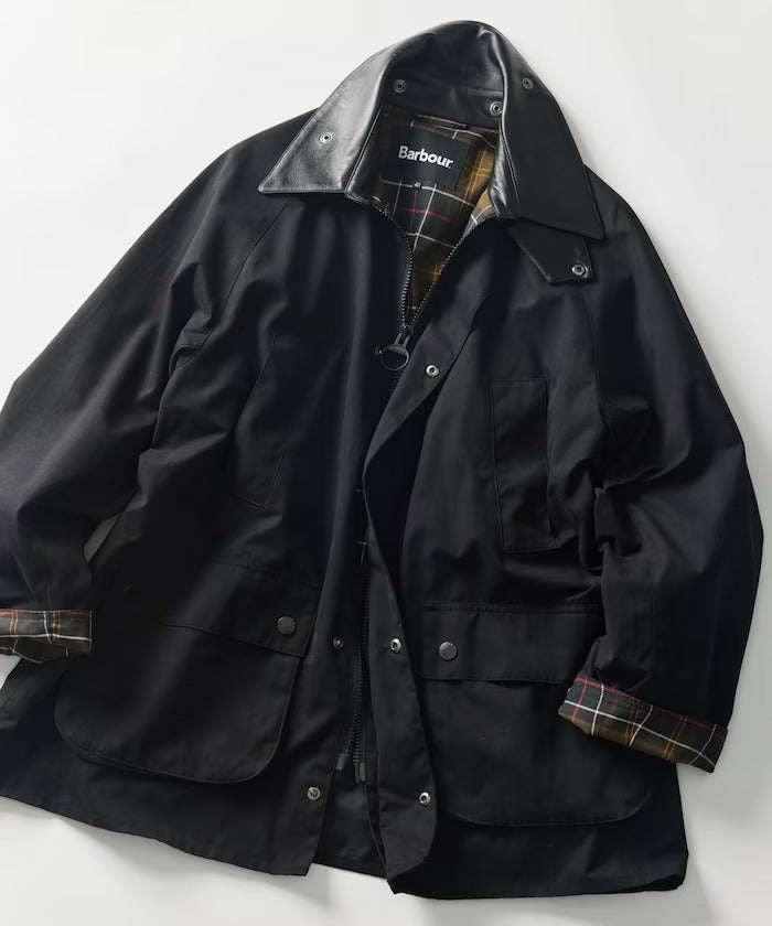 Barbour × Firsthand／別注羊皮革領寬版袖BEDALE騎士外套