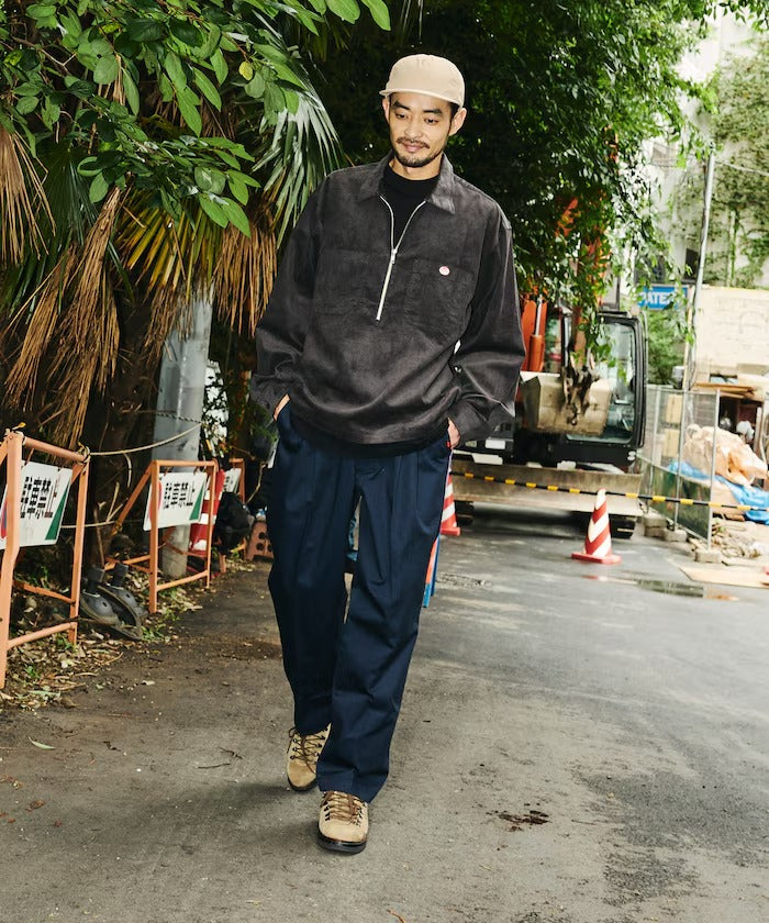 RED KAP × FREAK'S STORE／日本聯名限定 燈芯絨 半拉鏈 套頭長袖襯衫