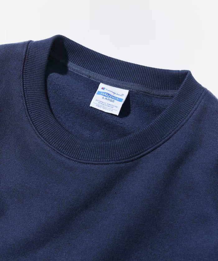 Champion × NAUTICA／日本聯名限定 刺繡刷毛 圓領衫