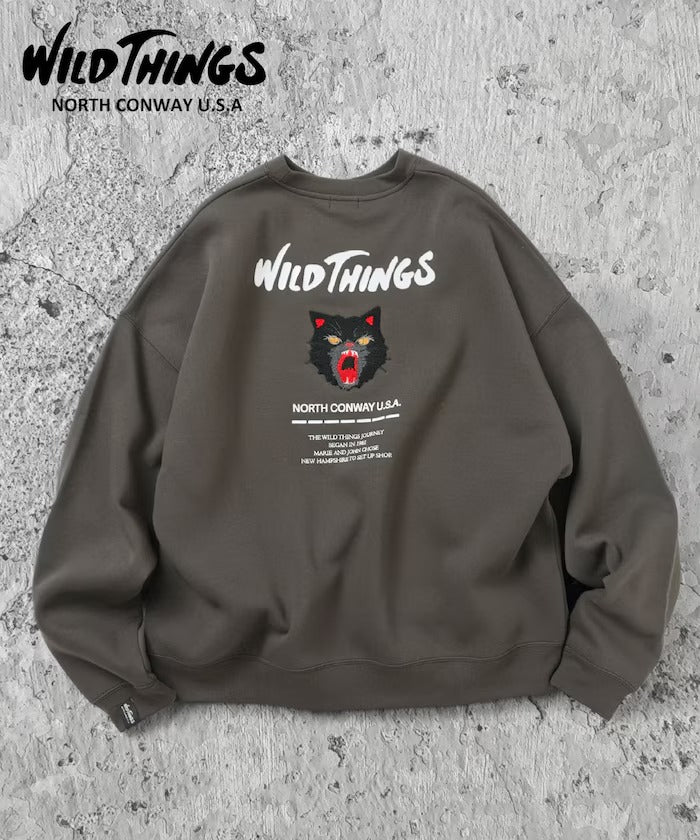 WILD THINGS×FREAK'S STORE / 貓咪圖騰圓領衫（日本聯名限定）