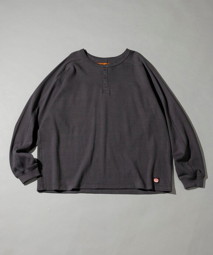 RED KAP × FREAK'S STORE / 日本聯名限定 亨利領 華夫格 長袖T恤