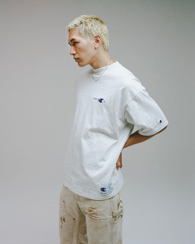 Champion × NAUTICA／刺繡厚磅圓領T恤（日本聯名限定）