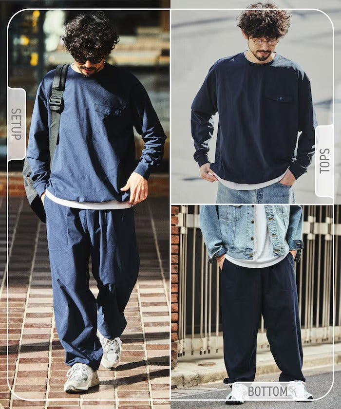 FREAK'S STORE／可收納長袖旅行套裝 附收納包 Fabric by SOLOTEX(R)
