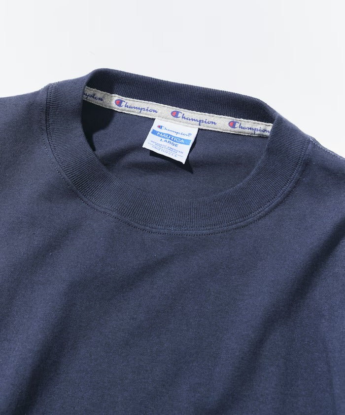 Champion × NAUTICA／日本聯名限定 刺繡厚磅圓領T恤
