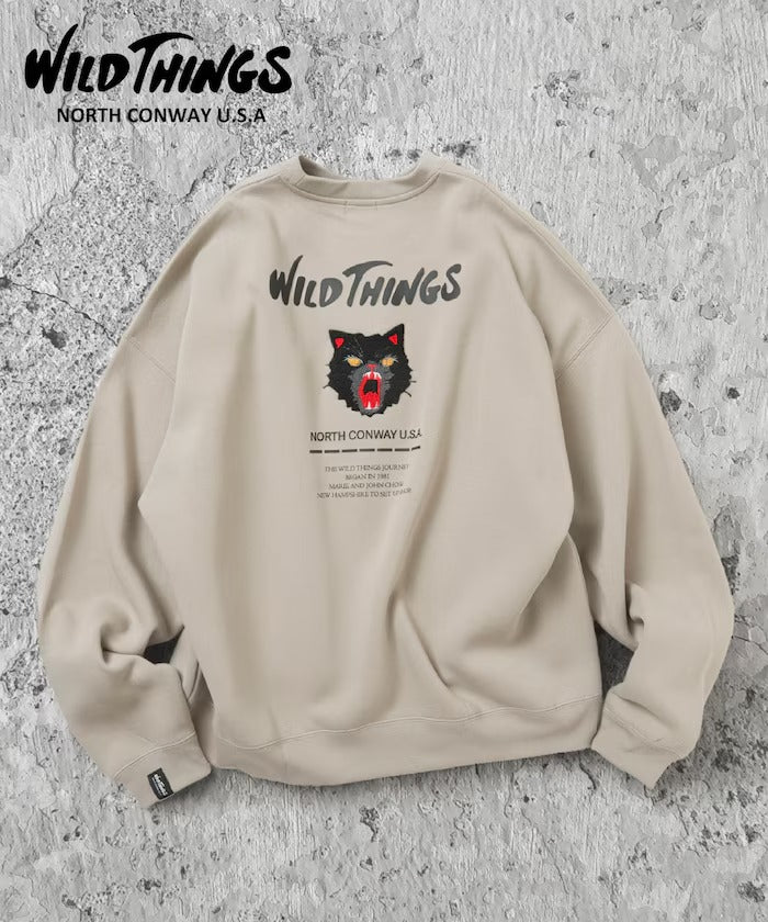 WILD THINGS×FREAK'S STORE / 貓咪圖騰圓領衫（日本聯名限定）