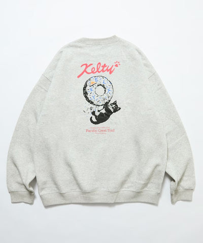 KELTY × FREAK'S STORE / 甜甜圈黑貓印花 圓領衫（日本聯名限定）