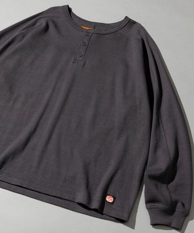 RED KAP × FREAK'S STORE / 日本聯名限定 亨利領 華夫格 長袖T恤