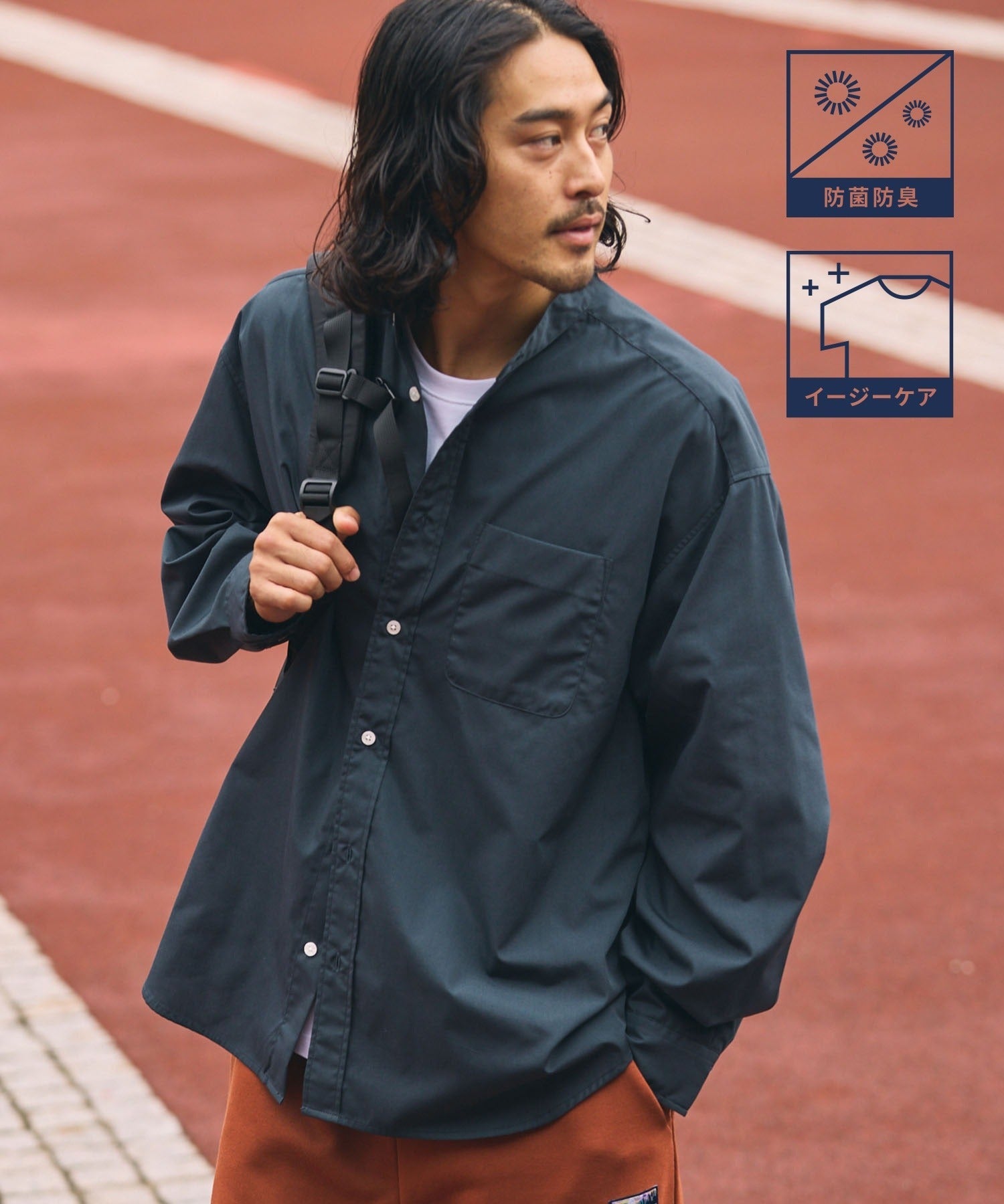 THE CRAFT CREW PRODUCTS / 免燙 抗菌 立領長袖襯衫