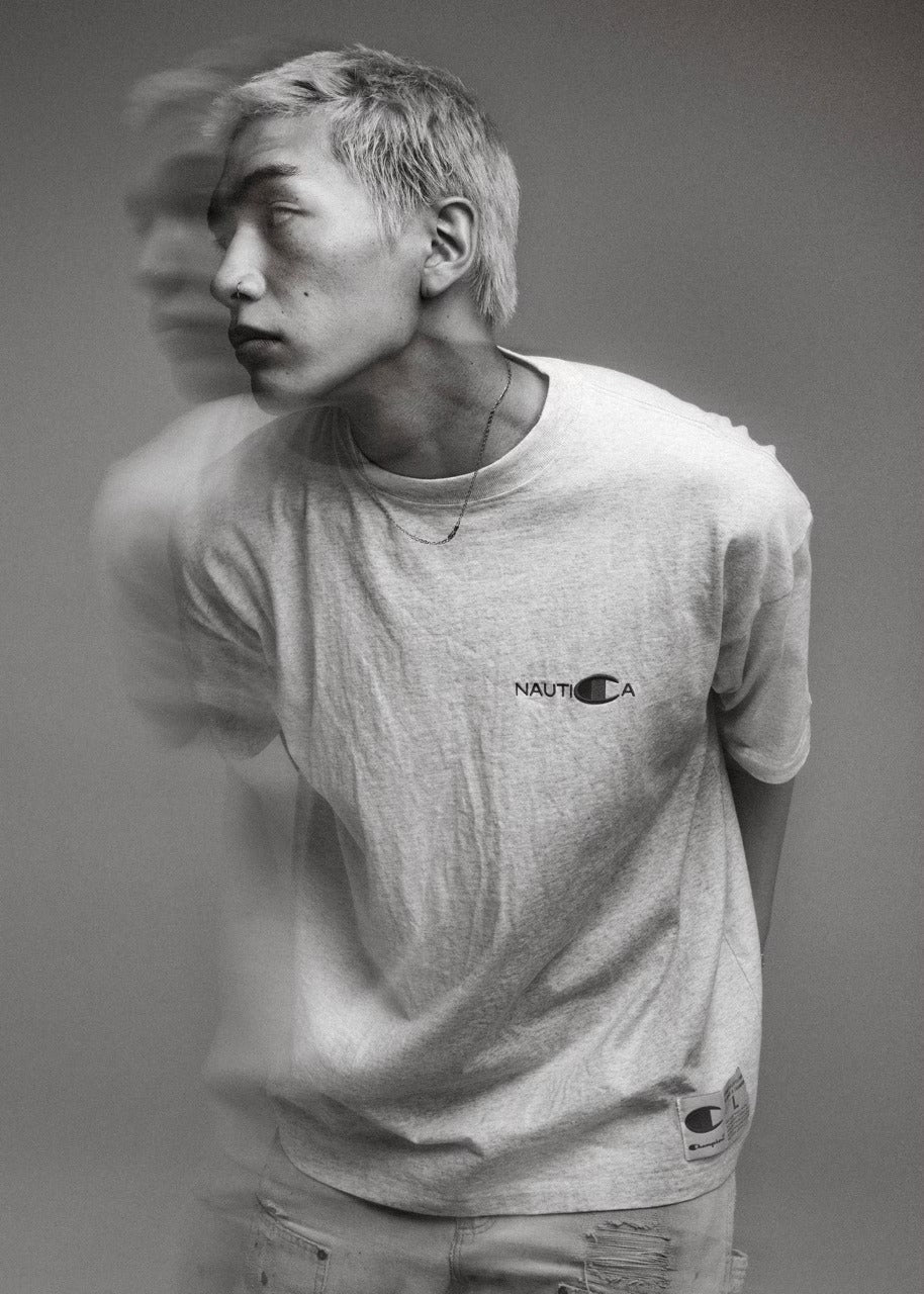 Champion × NAUTICA／刺繡厚磅圓領T恤（日本聯名限定）
