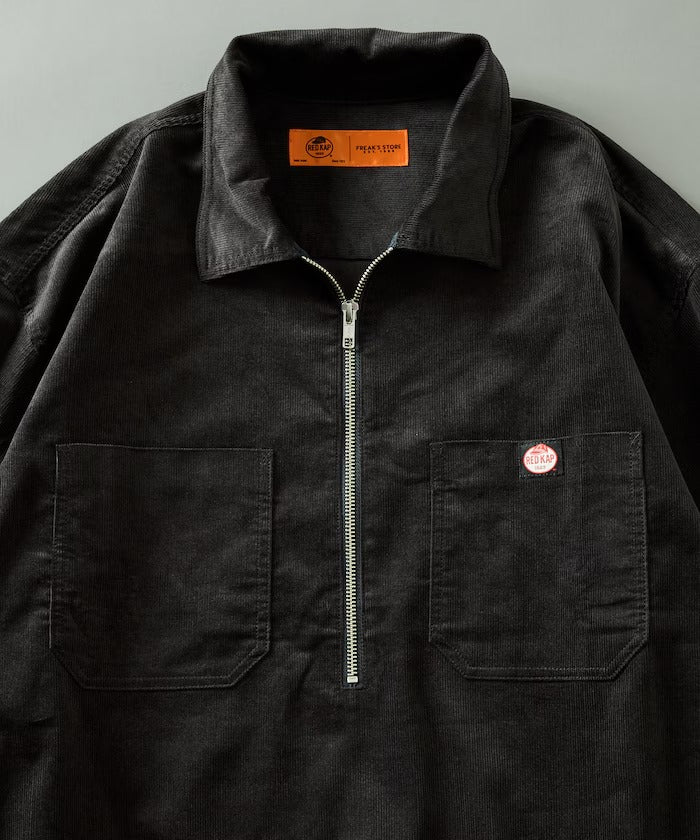 RED KAP × FREAK'S STORE／日本聯名限定 燈芯絨 半拉鏈 套頭長袖襯衫
