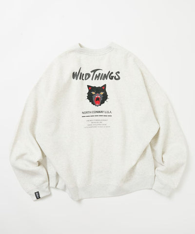 WILD THINGS×FREAK'S STORE / 貓咪圖騰圓領衫（日本聯名限定）