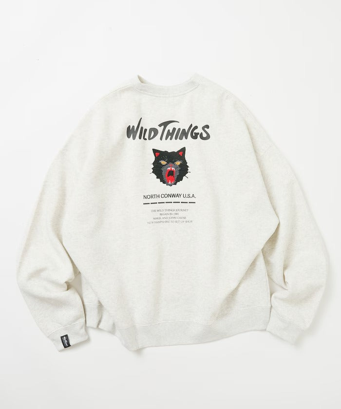 WILD THINGS×FREAK'S STORE / 貓咪圖騰圓領衫（日本聯名限定）