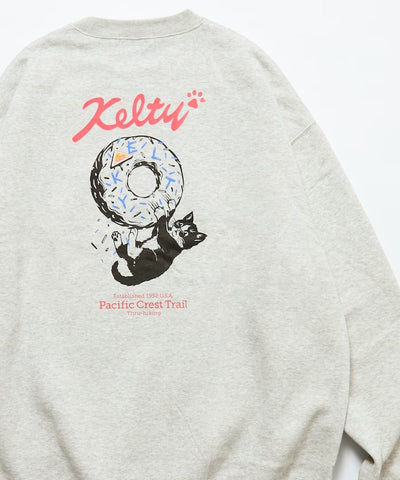 KELTY × FREAK'S STORE / 甜甜圈黑貓印花 圓領衫（日本聯名限定）