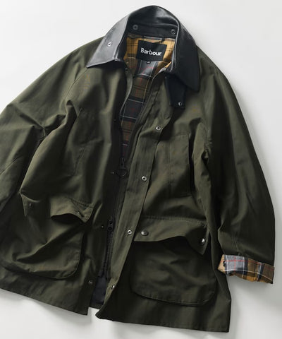 Barbour × Firsthand／別注羊皮革領寬版袖BEDALE騎士外套