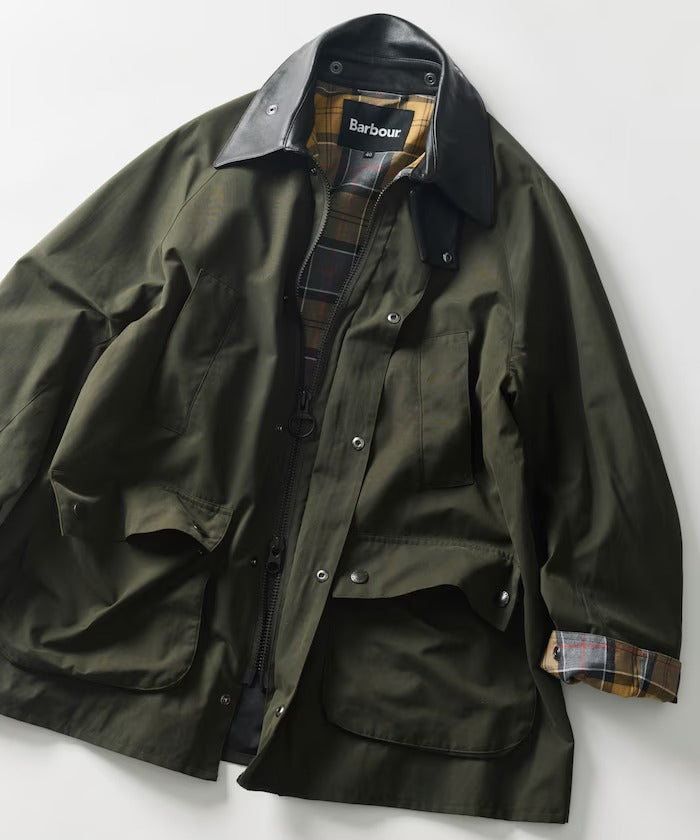 Barbour × Firsthand／別注羊皮革領寬版袖BEDALE騎士外套