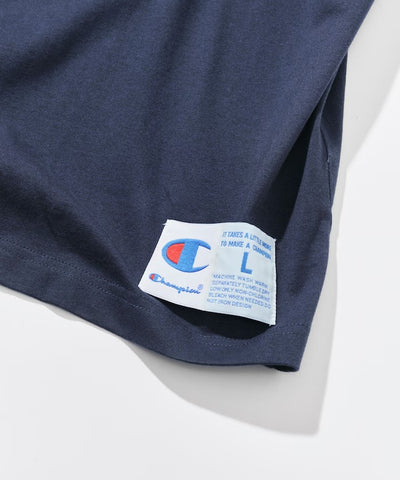 Champion × NAUTICA／日本聯名限定 刺繡厚磅圓領T恤