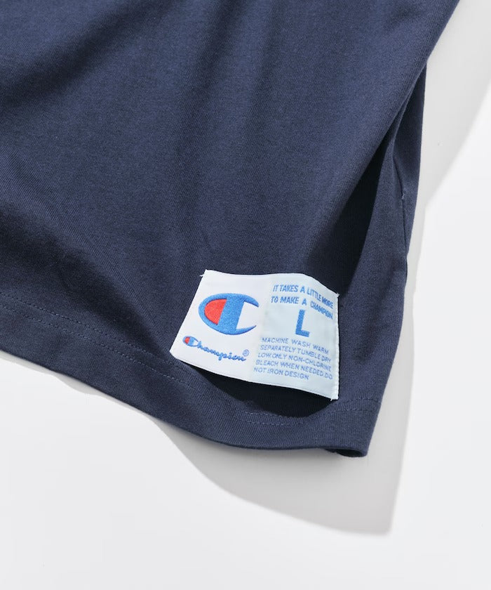 Champion × NAUTICA／日本聯名限定 刺繡厚磅圓領T恤
