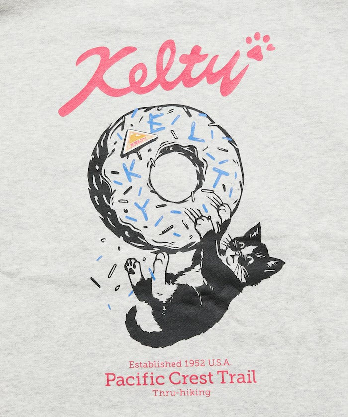 KELTY × FREAK'S STORE / 甜甜圈黑貓印花 圓領衫（日本聯名限定）