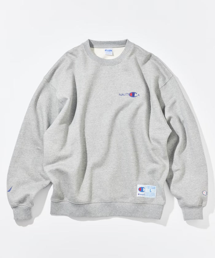 Champion × NAUTICA／日本聯名限定 刺繡刷毛 圓領衫