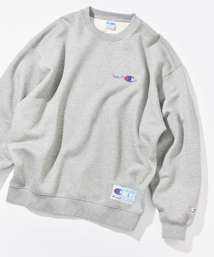 Champion × NAUTICA／日本聯名限定 刺繡刷毛 圓領衫