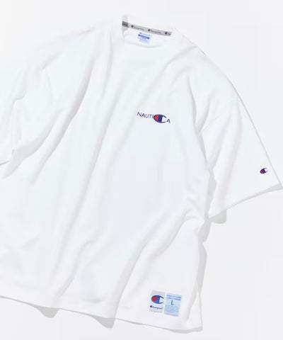 Champion × NAUTICA／日本聯名限定 刺繡厚磅圓領T恤