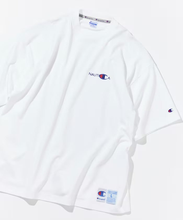 Champion × NAUTICA／日本聯名限定 刺繡厚磅圓領T恤
