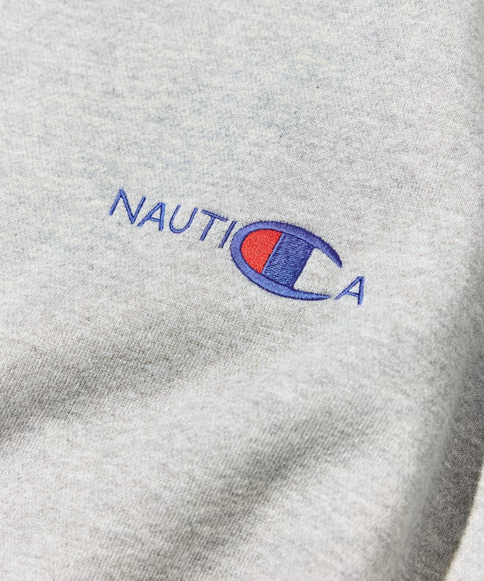 Champion × NAUTICA／日本聯名限定 刺繡刷毛 圓領衫