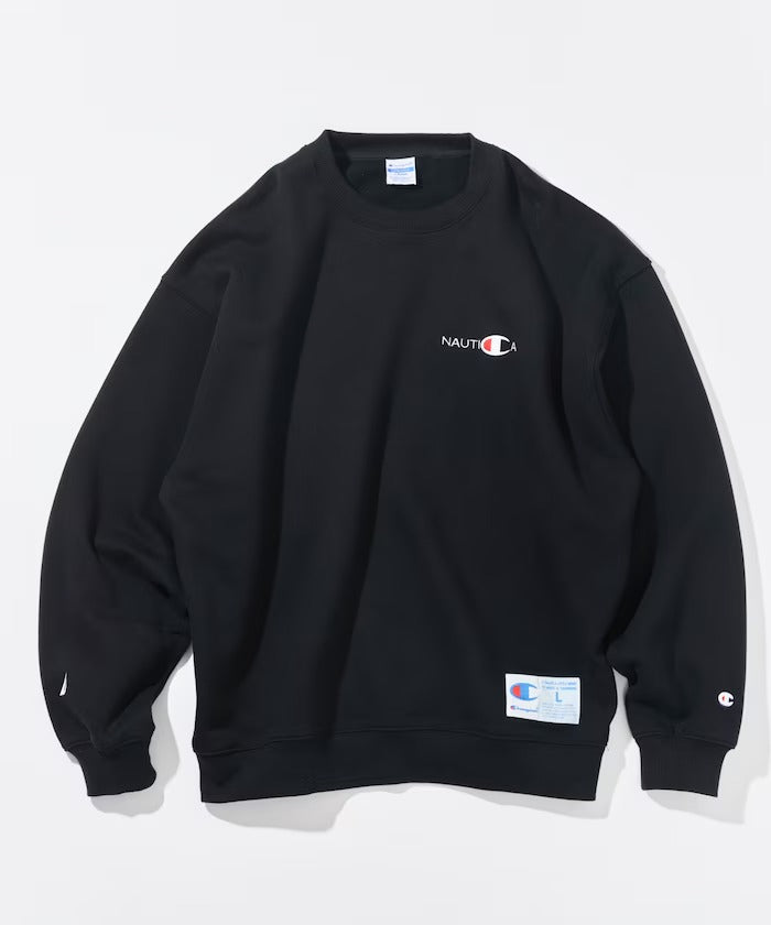 Champion × NAUTICA／日本聯名限定 刺繡刷毛 圓領衫