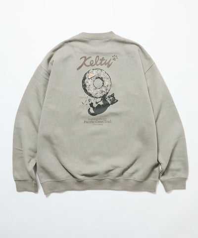 KELTY × FREAK'S STORE / 甜甜圈黑貓印花 圓領衫（日本聯名限定）