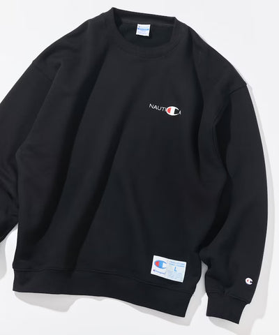 Champion × NAUTICA／日本聯名限定 刺繡刷毛 圓領衫