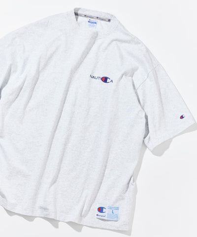 Champion × NAUTICA／日本聯名限定 刺繡厚磅圓領T恤
