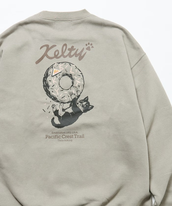 KELTY × FREAK'S STORE / 甜甜圈黑貓印花 圓領衫（日本聯名限定）