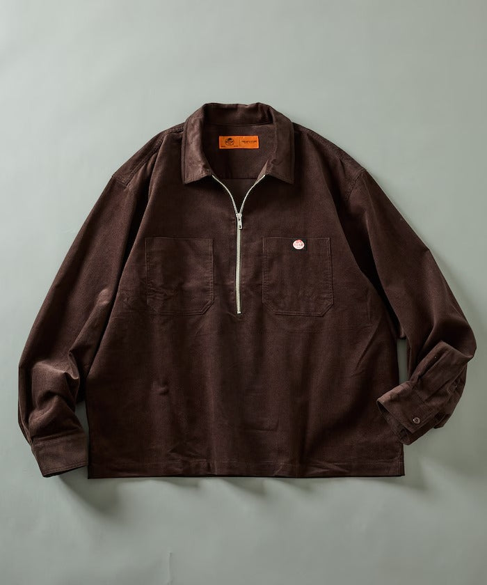 RED KAP × FREAK'S STORE／日本聯名限定 燈芯絨 半拉鏈 套頭長袖襯衫