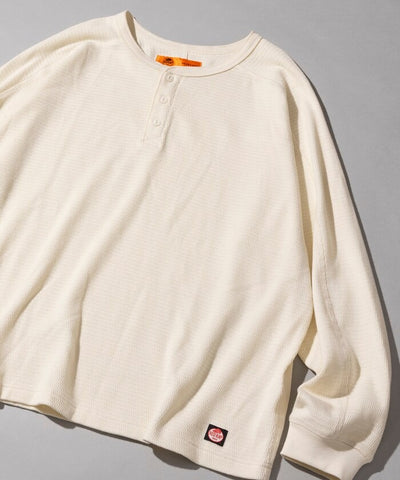 RED KAP × FREAK'S STORE / 日本聯名限定 亨利領 華夫格 長袖T恤