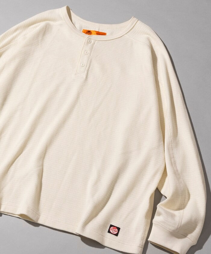 RED KAP × FREAK'S STORE / 日本聯名限定 亨利領 華夫格 長袖T恤