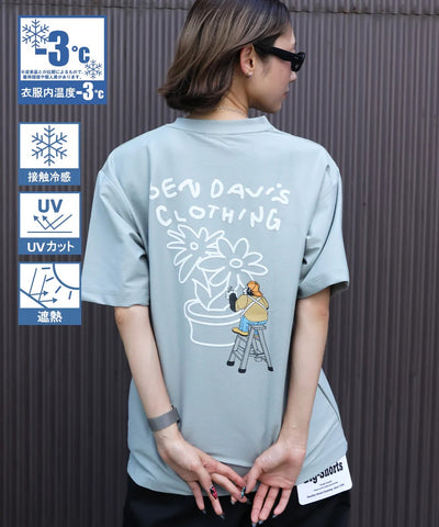 BEN DAVIS / 花卉印花 涼感 短袖T恤