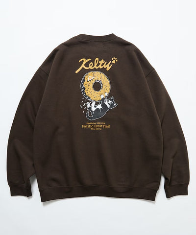 KELTY × FREAK'S STORE / 甜甜圈黑貓印花 圓領衫（日本聯名限定）