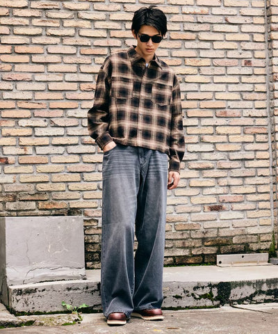 FREAK'S STORE / 限定漸層格紋短版襯衫